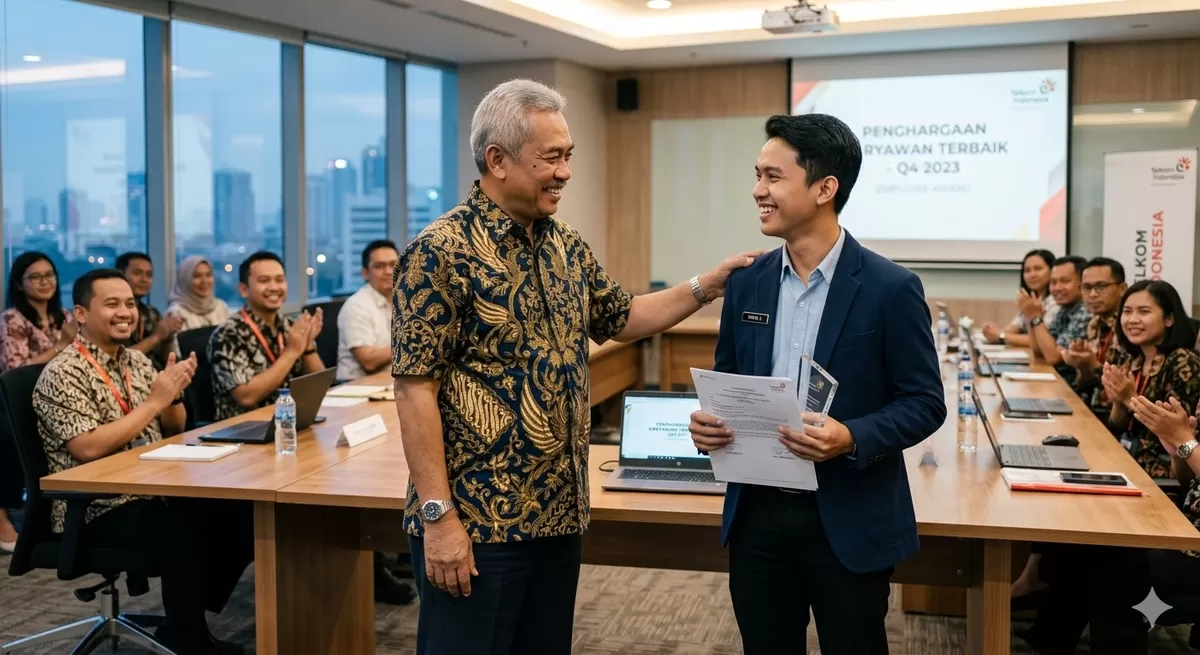 Lima ciri seseorang yang punya keterampilan managing up yang wajib diketahui oleh pimpinan. (Pejuangkantoran.com/Made with Google AI)