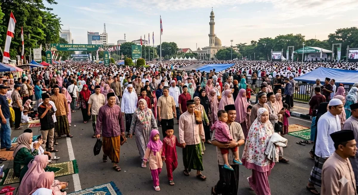 Ada 6 amalan sunnah saat tiba Hari Raya Idulfitri. (Pejuangkantoran.com/Made with Google AI)