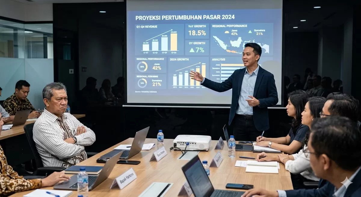 Salah satu cara menghadapai seorang atasan yang NPD adalah selalu menyertakan argumentasi dengan data. (Pejuangkantoran.com/Made with Google AI)