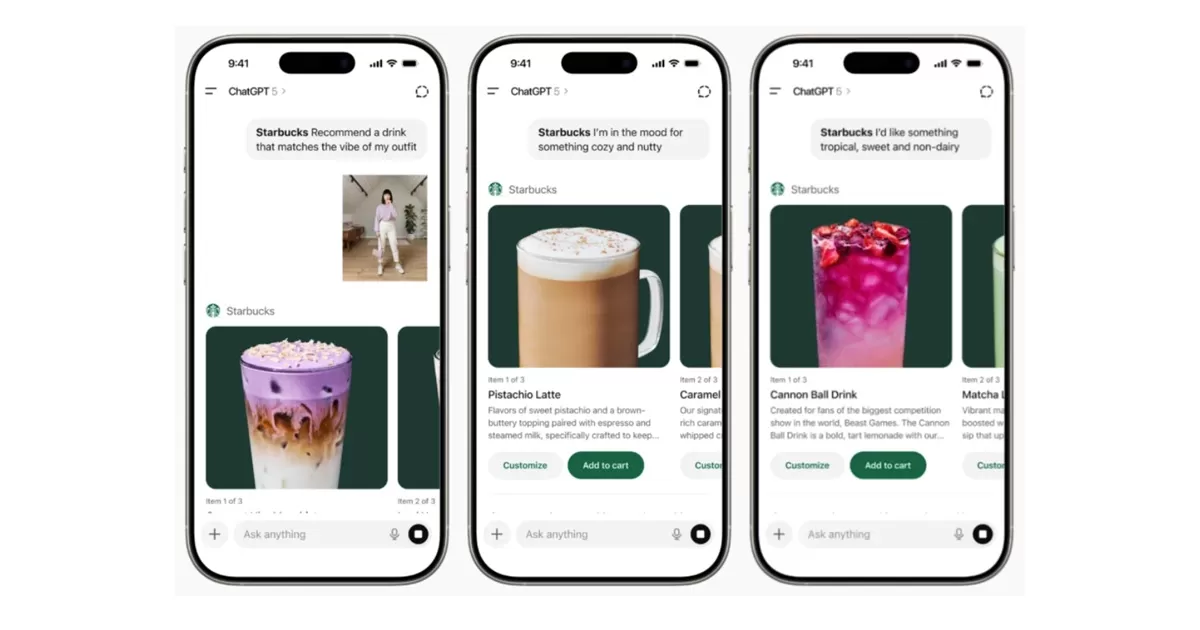 Starbucks kini menggunakan AI agar konsumen bisa menyampaikan mood, preferensi, atau suasana mereka saat itu untuk mendapat rekomendasi minuman. (Starbucks)