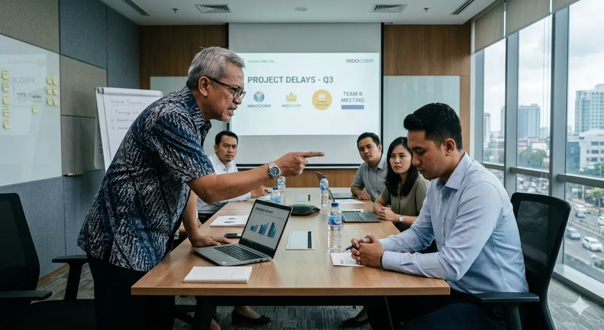 Feedback hanya diberikan ketika terjadi kesalahan dan tidak ada apresiasi terhadap bawahan, adalah salah satu pemicu turnover karyawan. (Pejuangkantoran.com/Made with Google AI)