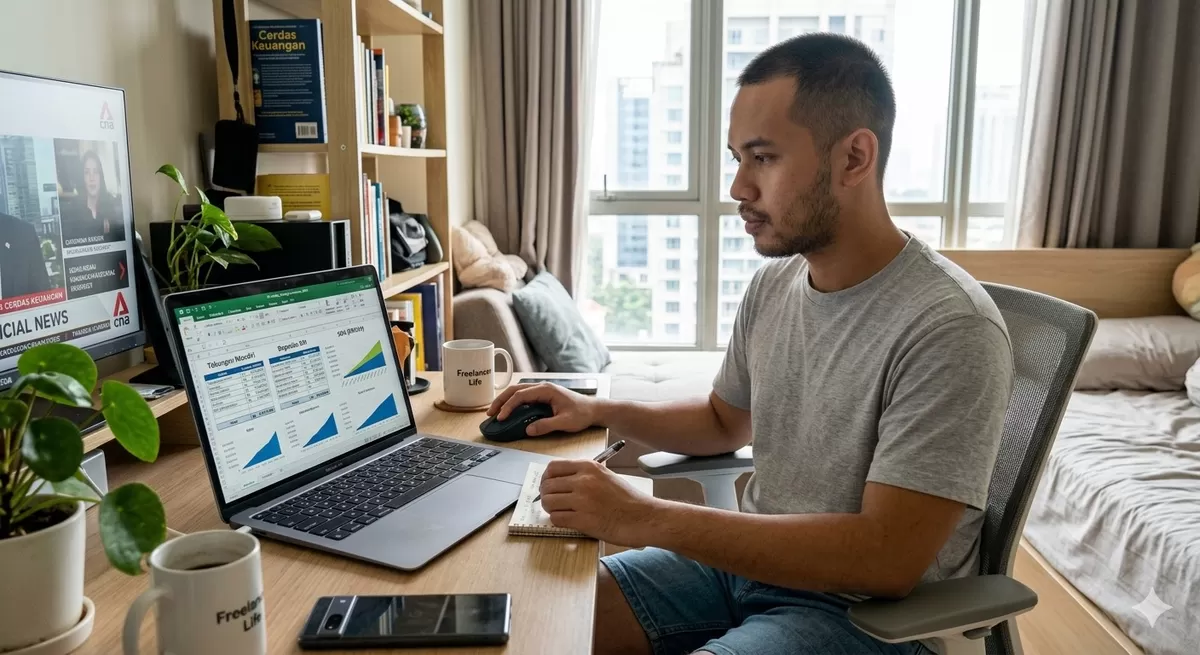 Sering terjadi kesalahan-kesalahan freelancer dalam menyiapkan dana pensiunnya. Cermati dengan teliti! (Pejuangkantoran.com/Made with Google AI)