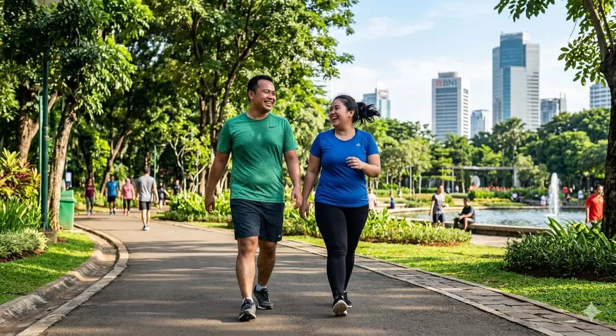 Salah satu kunci keberhasilan menurunkan visceral fat adalah melakukannya dengan rutin, konsisten, dan disiplin. (Pejuangkantoran.com/Made with Google AI)