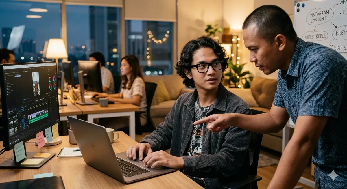 Sebagai pekerja project-based, cermati apakah status kamu PKWT atau freelance dengan melihat apakah kamu punya atasan dan jam tetap di kantor? (Pejuangkantoran.com/Made with Google AI)