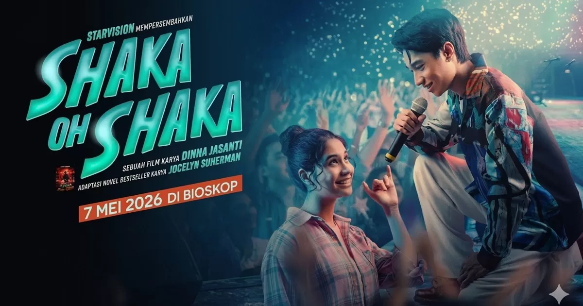 Film "Shaka Oh Shaka" mengisahkan tentang bintang rock (Keisha Alvaro) yang jatuh cinta pada fansnya (Arla Ailani). (Youtube @cinema21)