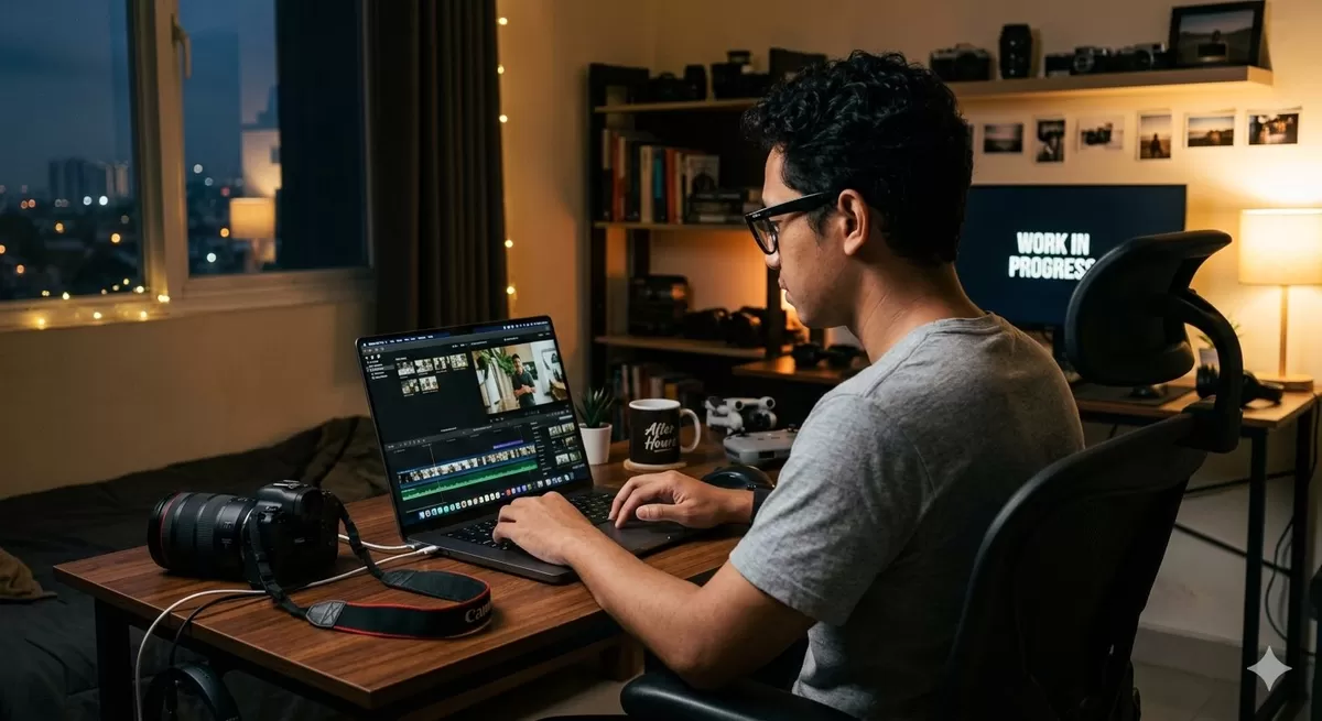 Optimis dengan pendapatan masa depan saat ini lebih rapuh, namun bisa kamu kuatkan dengan misal, side hustle (kerja sampingan). (Pejuangkantoran.com/Made with Google AI)