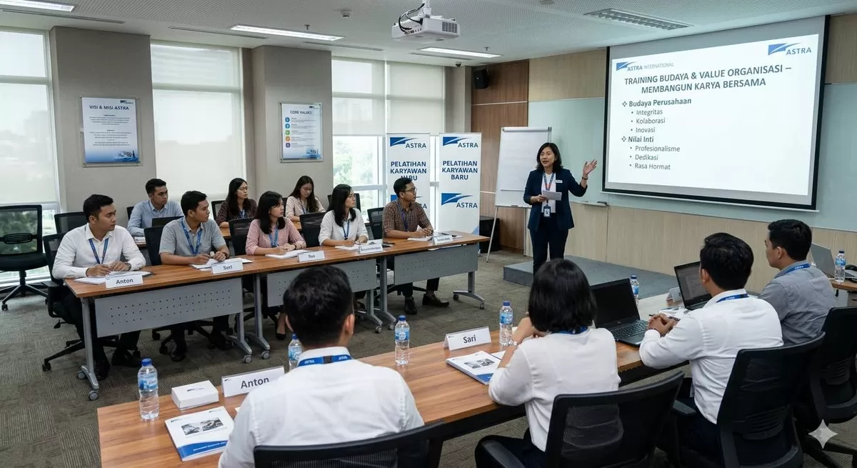 Kualitas onboarding yang bagus bisa mengurangi tingkat first-year turnover. (Pejuangkantoran.com/Made with Google AI)