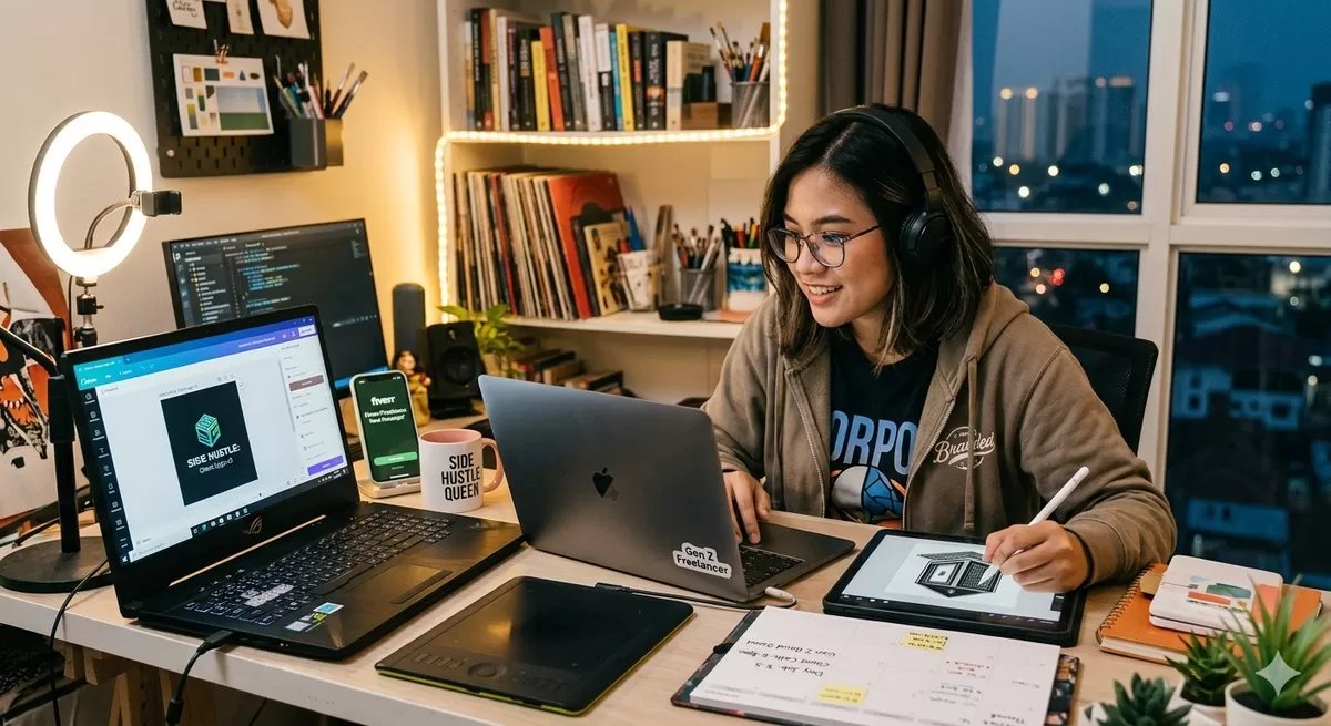 Buat Gen Z seperti kita, punya dual income adalah hal yang wajar. Apalagi melihat kondisi global yang penuh ketidakpastian.  (Pejuang Kantoran/Google Gemini)