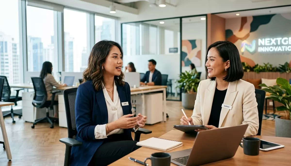 Fenomena Job Hopping bukanlah buruk. Buat Gen Z berpindah kerja  dalam waktu singkat bisa memberikan dampak positih untuk income mereka. Simak tips dan trik  menjawab pertanyaan rekruter tentang buat si kutu loncat.  (Pejuang Kantoran/Google Gemini)