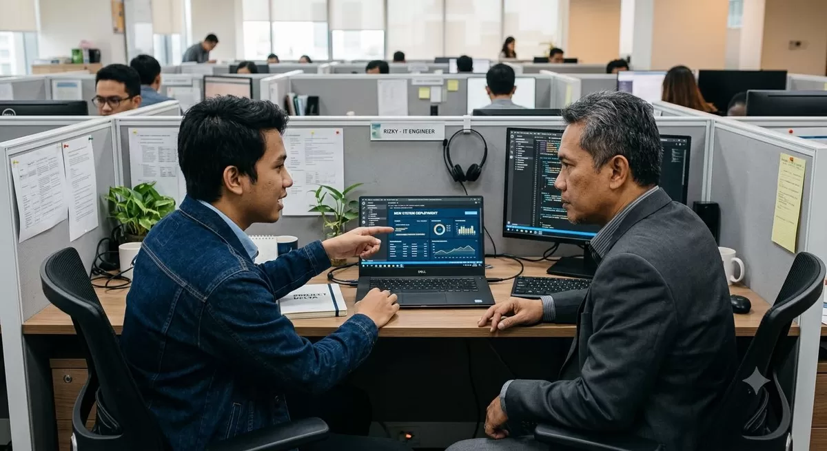Ada sejumlah cara agar growth mindset tertanam menjadi budaya kerja karyawan, salah satunya adalah dengan menghargai proses kerja. (Pejuangkantoran.com/Made with Goofgle AI)