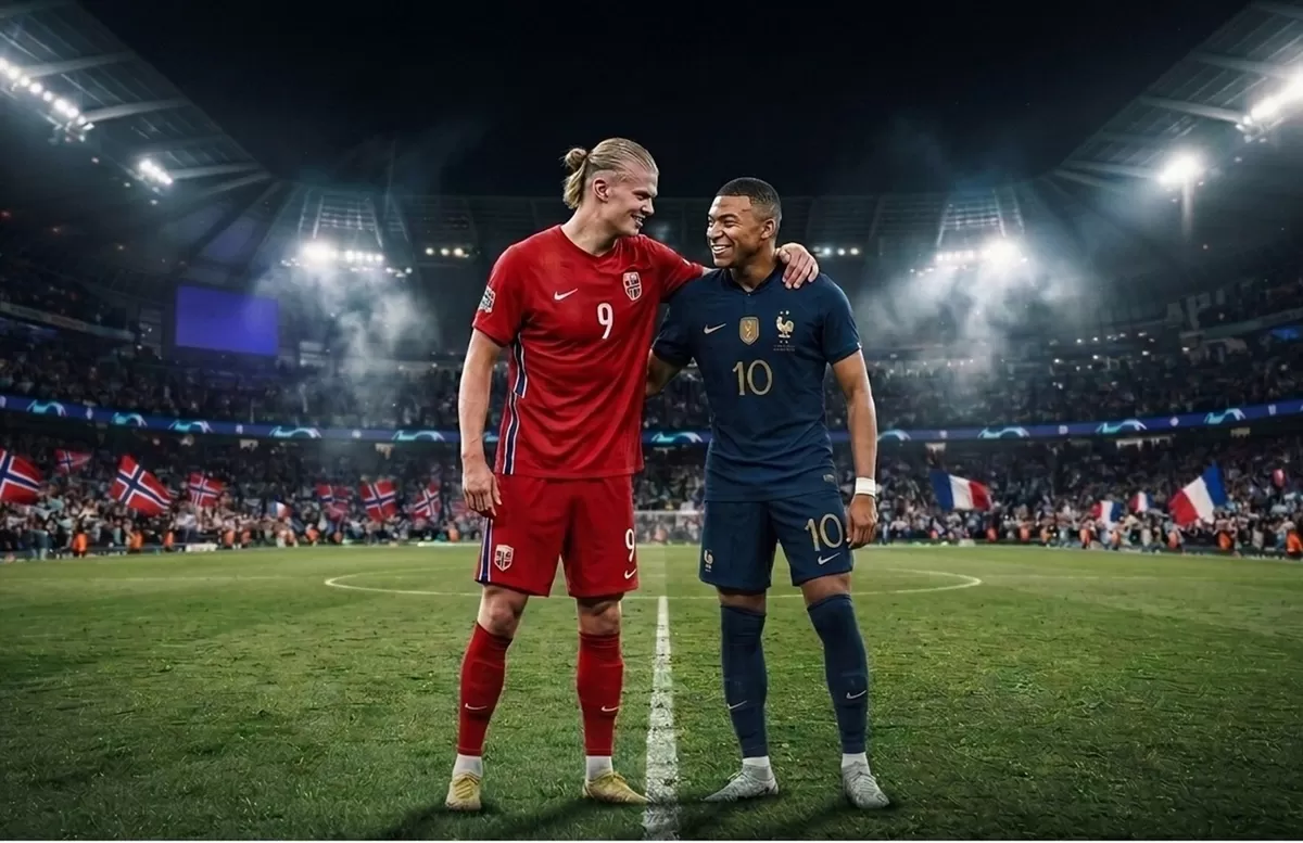 Setiap era di sepak bola punya rivalitas nan sportifnya sendiri. Dua dekade kita melihat persaingan Ronaldo dan Messi. Kini siapkan panggung untuk Haaland dan Mbapp&eacute; (Pejuang Kantoran/Google Gemini)