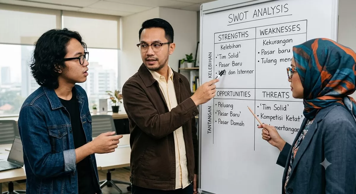 Saat mendapatkan peluang untuk ikut braistorming memikirkan perusahaan, persiapkan dirimu dengan baik agar punya kontribusi yang berarti. (Pejuangkantoran.com/Made with Google AI)