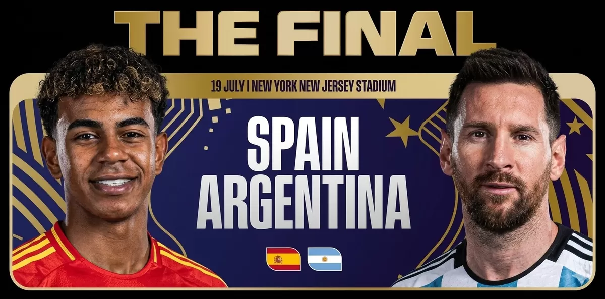 Final sarat gengsi. Spanyol datang ke final setelah sempat diragukan penampilannya. Argentina coba pertahankan gelar. Siapa yang akan juara? (Instagaram FIFA/Google Gemini)