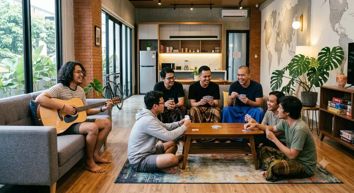 Ada perbedaan yang konseptual antara kos-kosan eksklusif dengan co-living. Kamu pilih yang mana? (Pejuangkantoran.com/Made with Google AI)