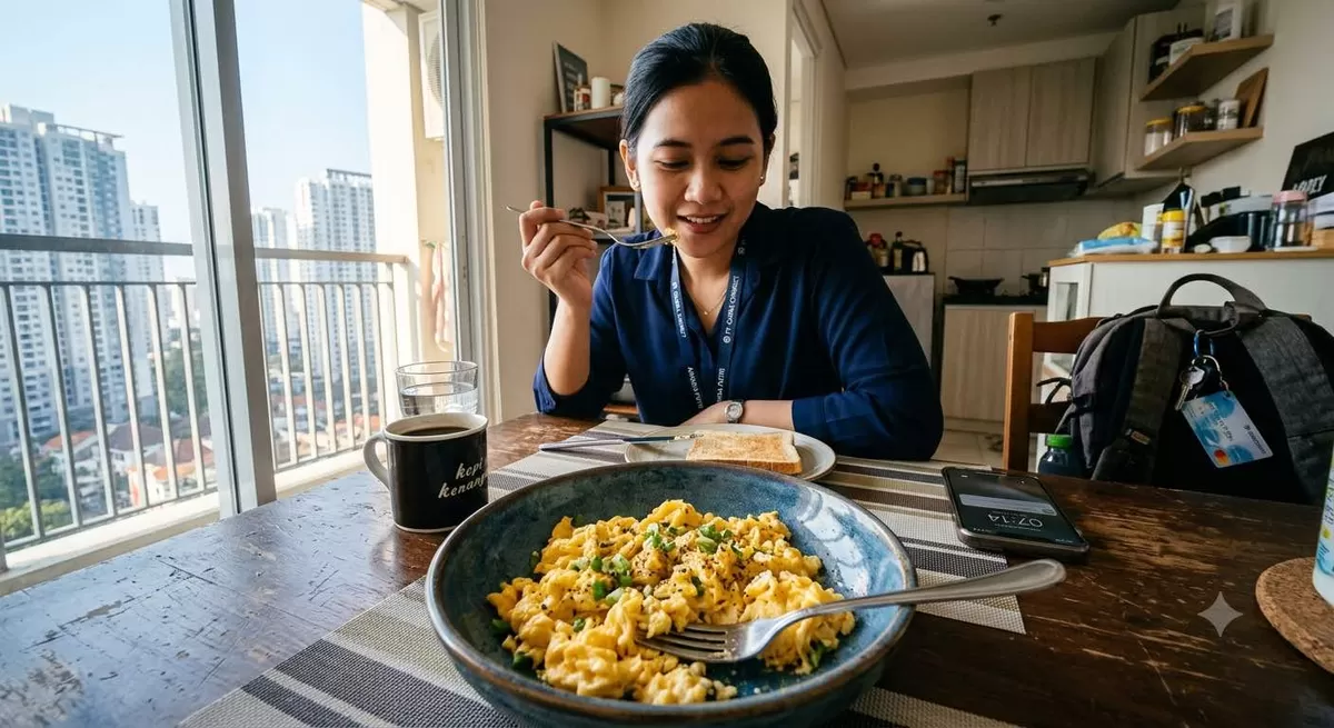 Telur itu padat nutrisi, namun sangat dipengaruhi cara memasaknya agar kandungan nutrisinya tetap optimal. (Pejuangkantoran.com/Made with Google AI)