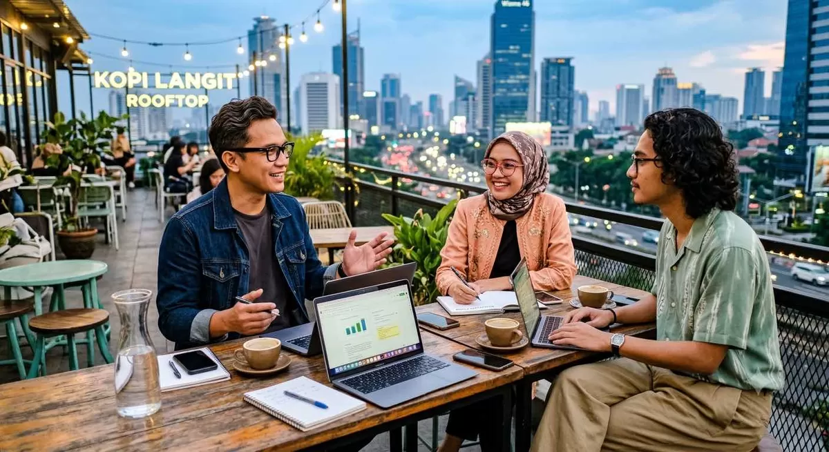 Protean career, konsep karier yang selaras dengan Gen Z dan Millenial saat ini. (Pejuangkantoran.com/Made with Google AI)
