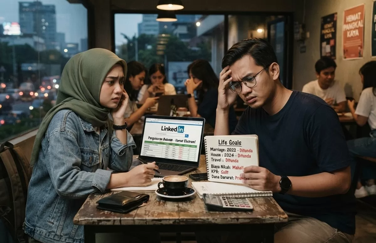 Laporan global Deloitte Global 2026 Gen Z and Millennial Survey mengungkap sebuah pergeseran budaya yang mendalam: lahirnya generasi yang bisa disebut &ldquo;Nanti-nanti saja deh&rdquo;.  Dimana generasi ini terpaksa menunda prioritas hidup karena tekanan ekonomi.  (Pejuang Kantoran/Google Gemini)