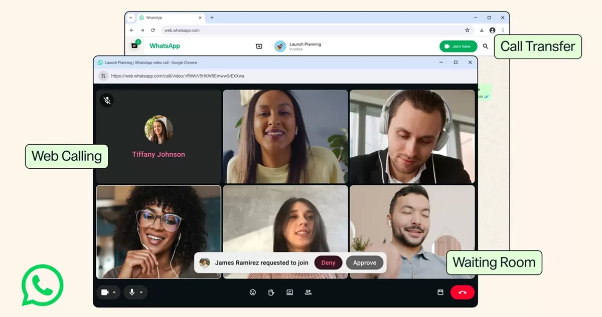 Dengan fitur Web Calling di WhatsApp Web, kamu nggak perlu bolak-balik mengecek HP untuk menerima telepon yang berkaitan dengan pekerjaan. (WhatsApp)