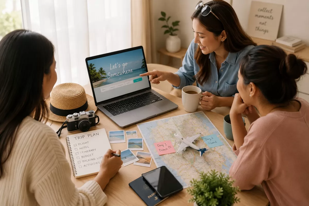 Merencanakan liburan memang menyenangkan, tetapi tidak sedikit orang yang justru mengalami kendala karena melakukan kesalahan sederhana saat travelling. (Istimewa/Pejuang Kantoran/Made by AI)