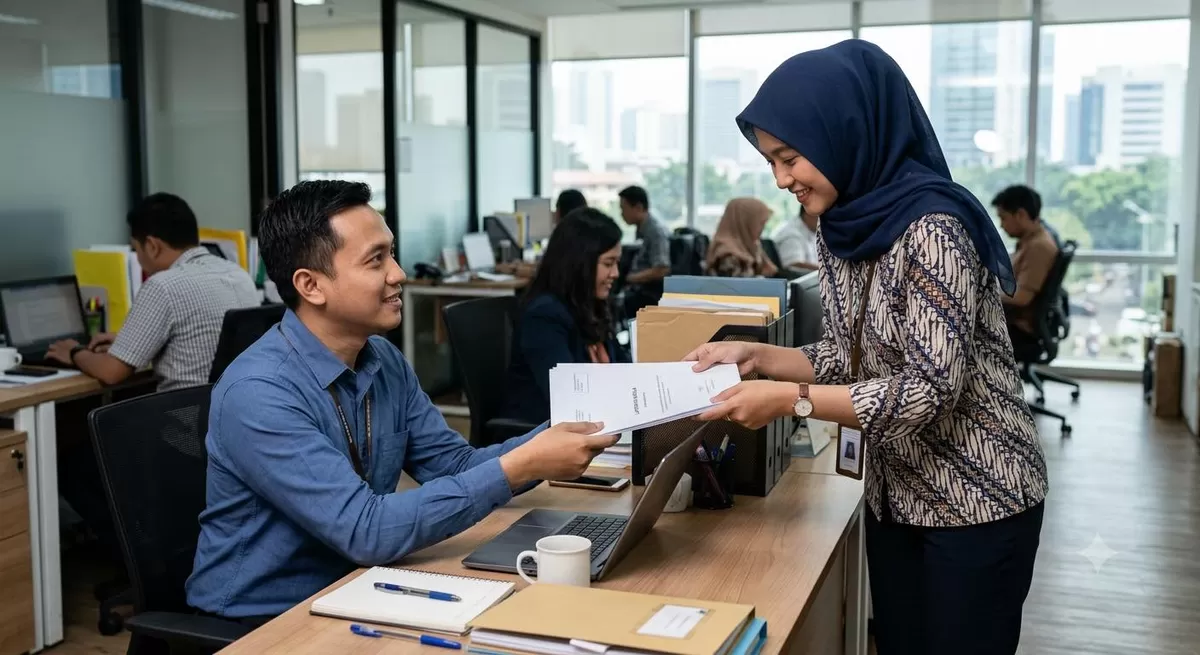 Membiasakan diri untuk memberikan solusi dan alasannya tanpa diminta, ketika menghadapi kendala adalah salah satu cara meningkatkan self-driven. (Pejuangkantoran.com/Made with Google AI)