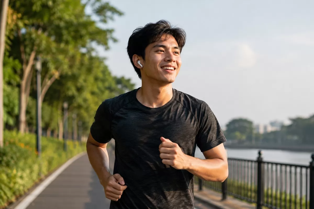 Mendengarkan music sambil berlari memungkinkan kita mendapatkan musik yang disesuaikan dengan kebutuhan lari, termasuk berdasarkan tempo. Dengan pendekatan ini, musik tidak lagi sekadar menjadi latar belakang saat berolahraga, tetapi dapat menjadi bagian dari pengalaman berlari yang lebih individual (Made by AI/PejuangKantoran.com )