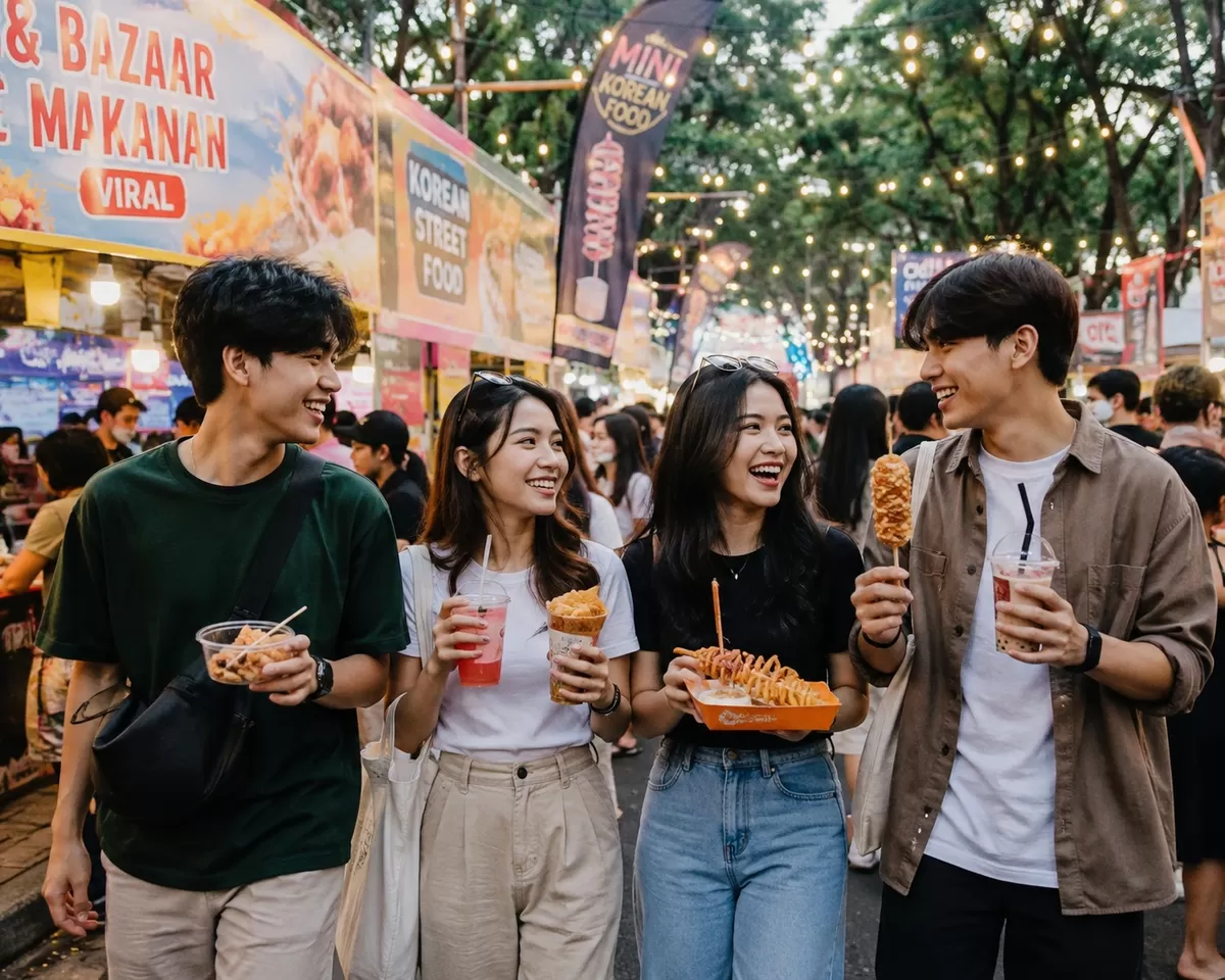 Jajan jadi salah satu bentuk self-reward yang populer di kalangan Gen Z. Setelah aktivitas harian yang melelahkan, kulineran sering dipilih sebagai cara sederhana untuk memberikan penghargaan kepada diri sendiri. Bagi Gen Z, makanan bukan lagi sekadar kebutuhan, tetapi juga bagian dari gaya hidup. (Made with AI/PejuangKantoran.com )