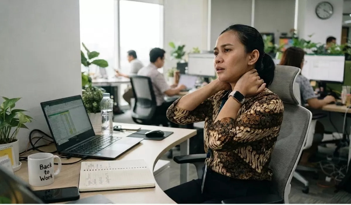 Adaptasi setelah long weekend penting dilakukan karena perubahan pola tidur, sampai pola makan saat long weekend kemarin. Biasakan untuk menyesuaikan load tubuh dengan melakukan aktivitas olahraga yang ringan.  (Generate by AI/PejuangKantoran.com)