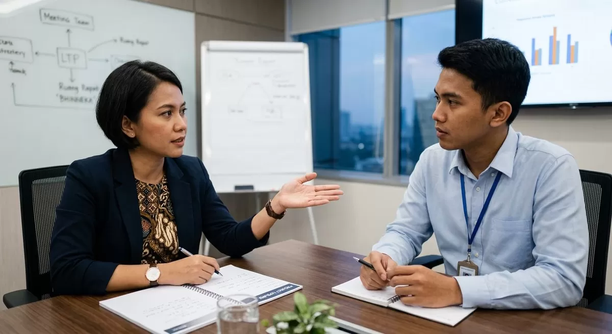 Perlu cara tersendiri dalam menghadapi si defensif agar efektif dalam menyelesaikan masalah. (Pejuangkantoran.com/Made with Google AI)