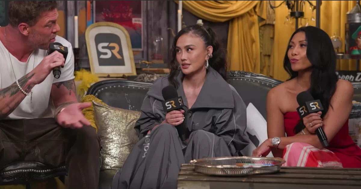Agnez Mo, Anggun, dan Alan Ritchson saat diwawancara ScreenRant di event Comic Con di San Diego, akhir Juli lalu. (ScreenRant)