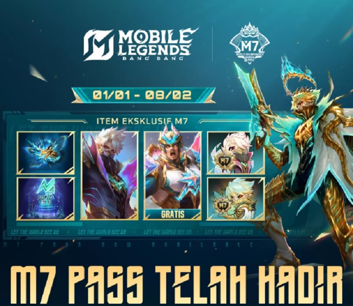 5 skin Mobile Legends paling worth it Januari 2026! Dari M7 Pass hingga skin Collector Xavier, semua wajib masuk wishlist! (realmobilelegendsid)