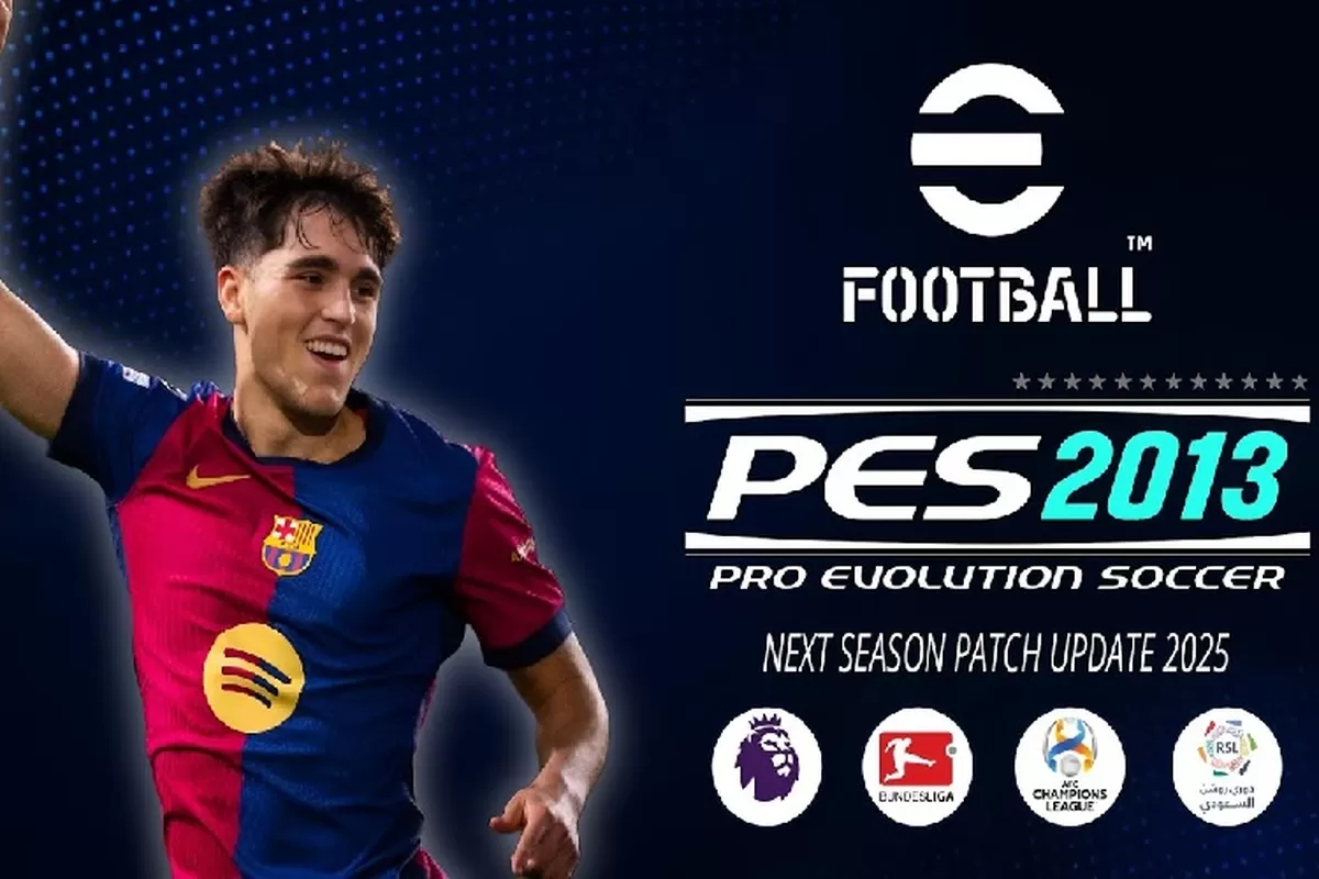 Download PES 2013 Patch 2026 terbaru dengan update transfer pemain musim 2025/2026, jersey modern, dan gameplay ringan di PC!