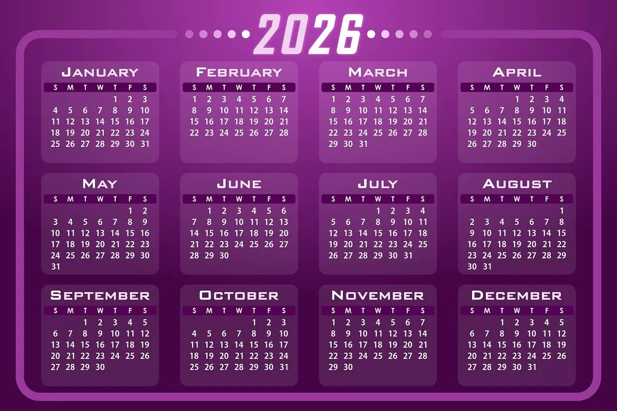 Ilustrasi Foto Kalender 2026. Lebaran 2026 Berdekatan dengan Nyepi, Ini Jadwal Lengkap Libur Nasional, Cuti Bersama, dan Long Weekend (pixabay.com/@DG-RA)