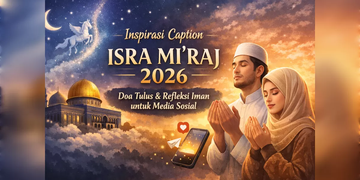 Ilustrasi caption Isra Mi'raj 2026 bermakna (Desain AI )