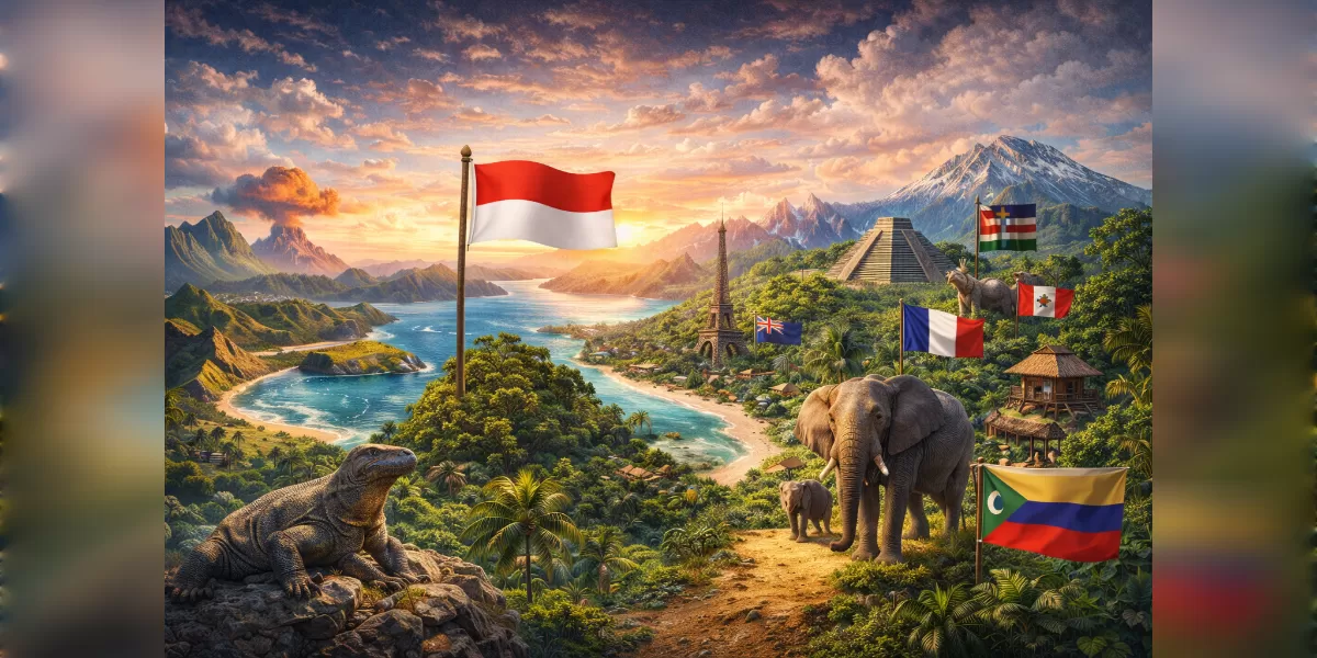 Ilustrasi Forbes Rilis 10 Negara Terindah Dunia (Desain AI )