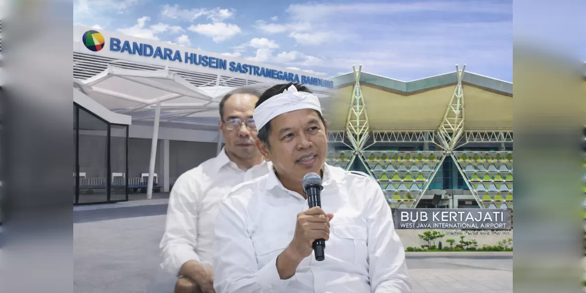 Ilustrasi KDM usul tukar guling Kertajati-Husein (Desain AI )