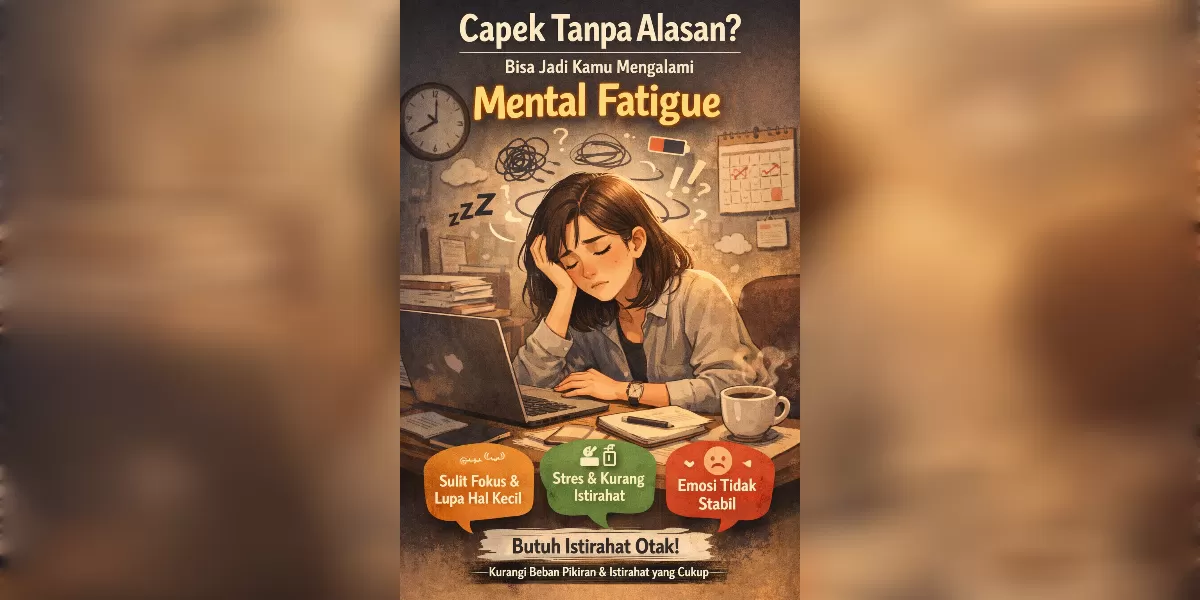 Ilustrasi Capek tanpa alasan? Mental fatigue (Desain AI )