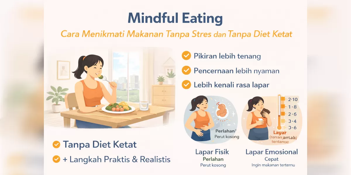 Ilustrasi Mindful eating bantu kamu makan lebih sadar (Desain AI )