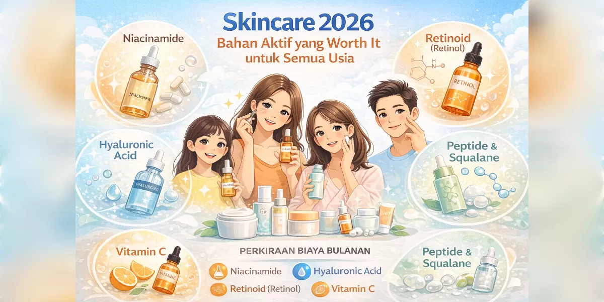 Ilustrasi Skincare 2026: bahan aktif yang terbukti efektif (Desain AI )