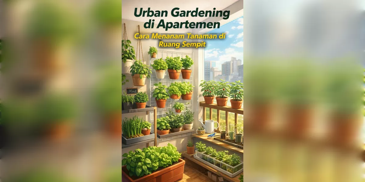 Ilustrasi Urban gardening di apartemen (Desain AI )