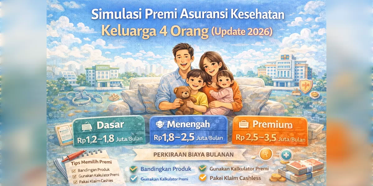 Ilustrasi Simulasi premi asuransi kesehatan keluarga 4 orang 2026 (Desain AI )