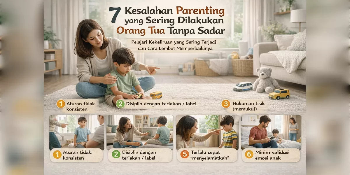 Ilustrasi kesalahan parenting (Desain AI )