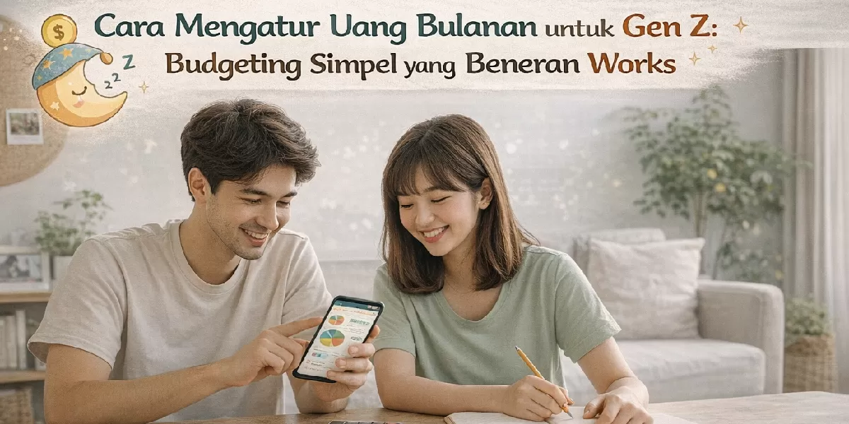 Ilustrasi  cara mudah Gen Z mengatur uang bulanan tanpa stres (Desain AI )