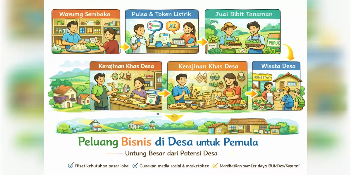 Ilustrasi peluang bisnis di desa (Desain AI )