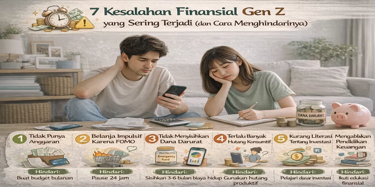 Ilustrasi Kenali 7 kesalahan finansial Gen Z (Desain AI )