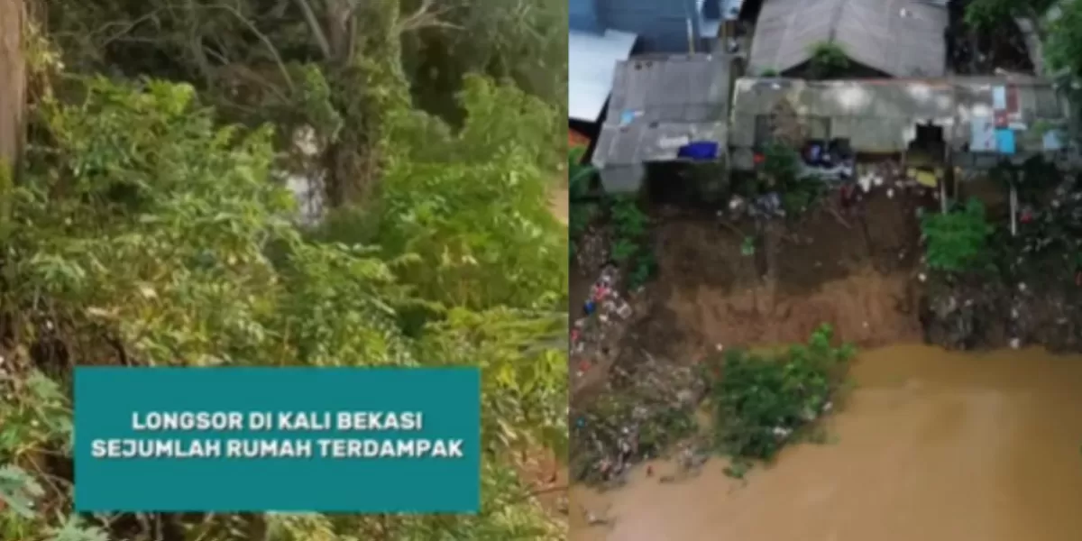 Menyoroti insiden viral terkait bencana longsor yang terjadi di bantaran sungai Tambun Utara, Bekasi.  (Instagram.com/@infobekasi)