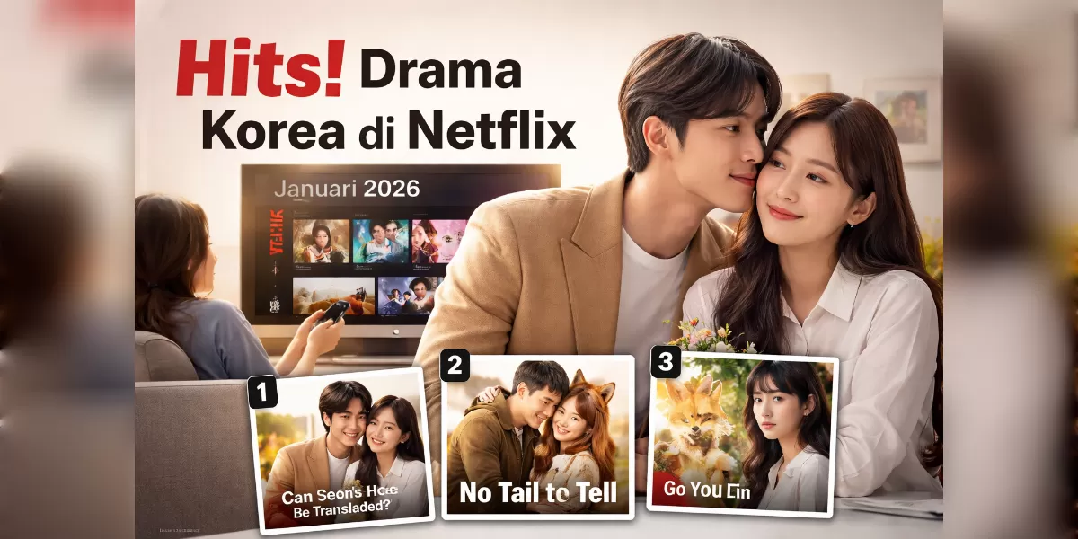 Ilustrasi Tiga drakor terlaris Netflix akhir Januari 2026 (Desain AI )