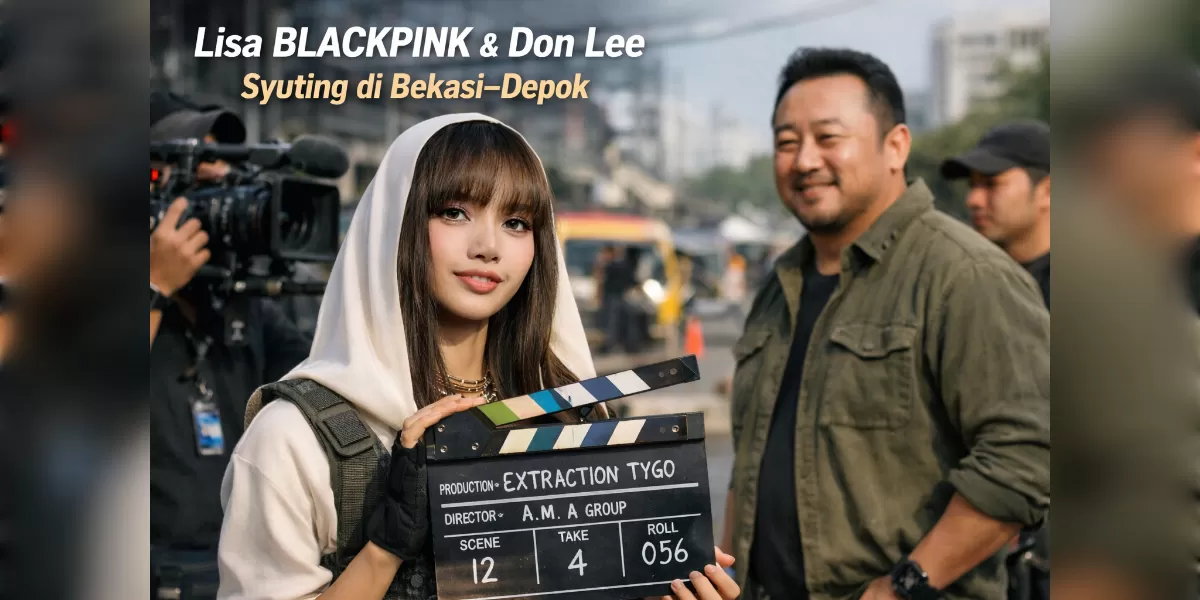 Ilustrasi Syuting film Lisa BLACKPINK dan Don Lee berlangsung di Jabodetabek (Desain AI )