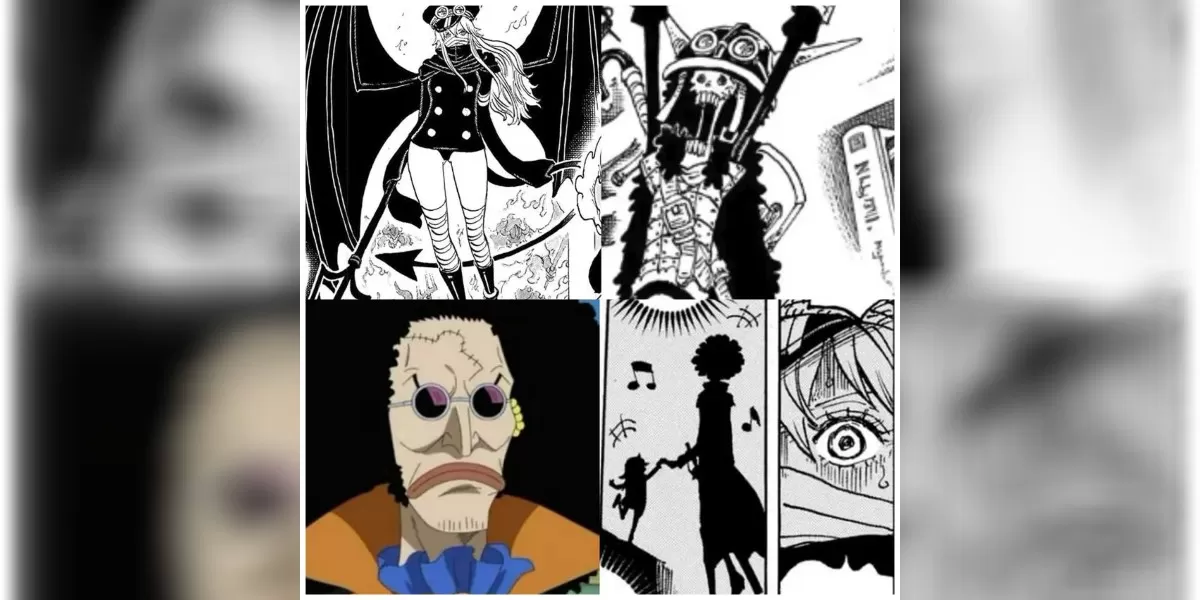 Ilustrasi Brook menghilang di One Piece 1172 (Kolase tangkapan layar manga one piece )