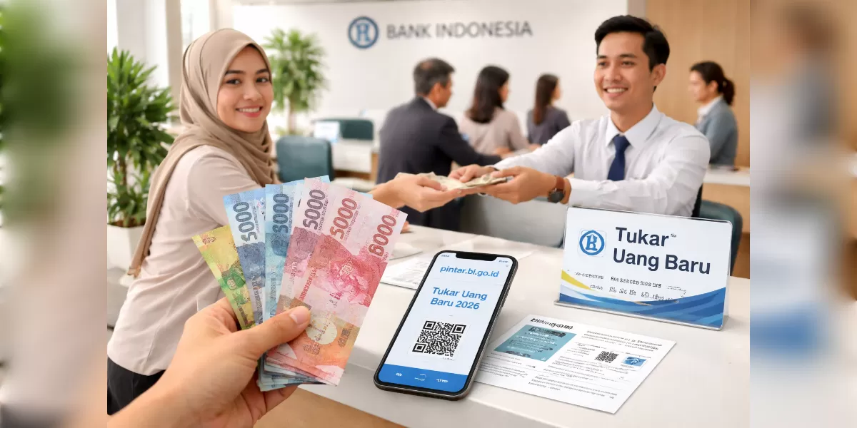 Ilustrasi jadwal dan cara tukar uang baru BI 2026 (Desain AI )