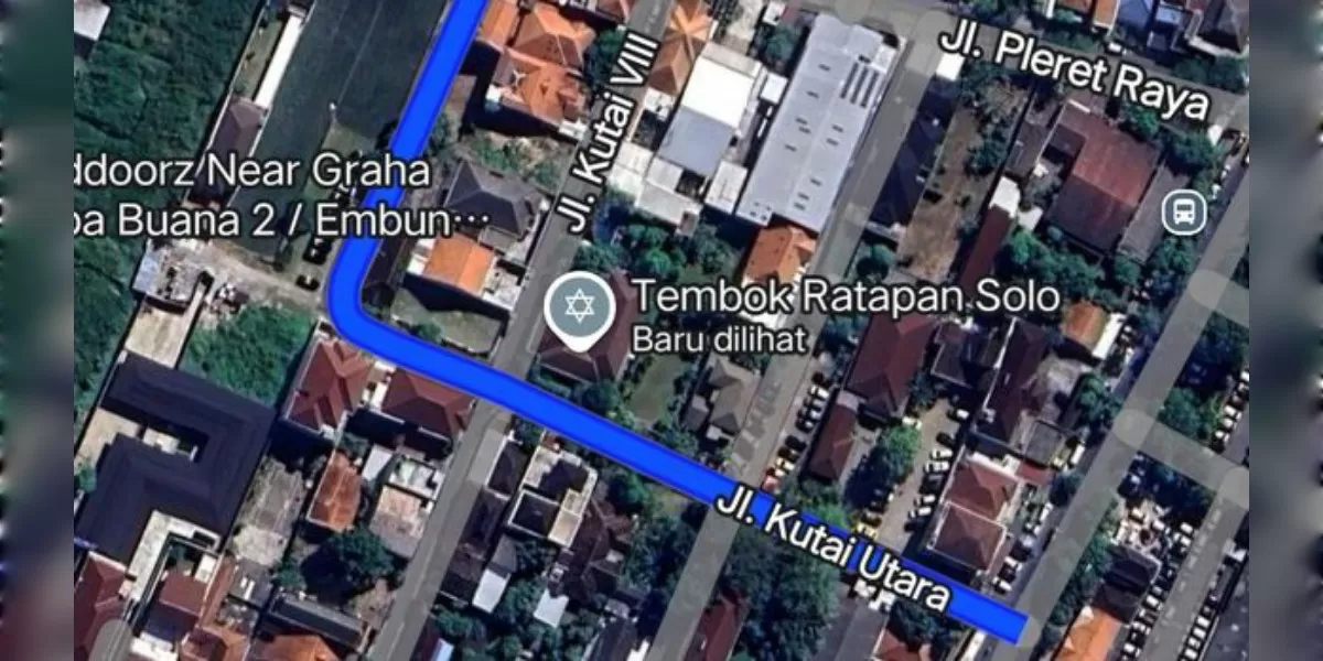 Ilustrasi Rumah Jokowi di Solo viral ditandai &ldquo;Tembok Ratapan&rdquo; (Google maps)